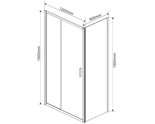 Душевой уголок Vincea Garda 120х90 VSR-1G9012CGB профиль Черный стекло тонированное