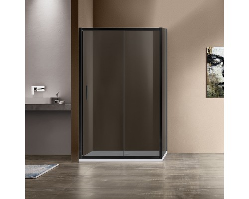 Душевой уголок Vincea Garda 120х90 VSR-1G9012CGB профиль Черный стекло тонированное