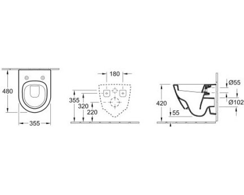 Унитаз подвесной Villeroy & Boch Subway 2.0 5606 1001 укороченный, alpin