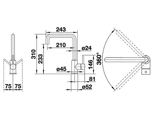 Смеситель для кухни Blanco Mili 525127 Белый Хром