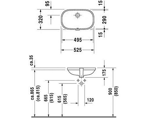 Раковина Duravit D-code 53 0338490000 Белый