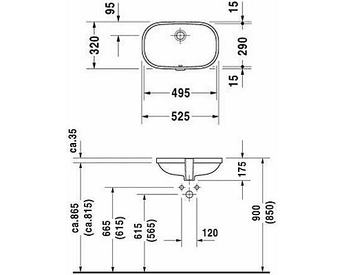 Раковина Duravit D-code 53 0338490000 Белый