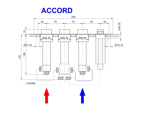 Смеситель на борт ванны Royal Bath Accord Хром