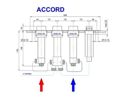 Смеситель на борт ванны Royal Bath Accord Хром