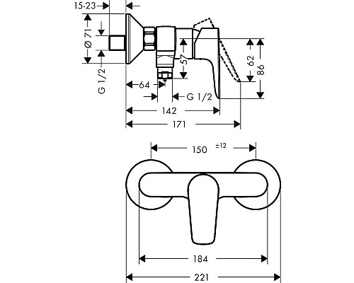 Смеситель для душа Hansgrohe Talis E 71760990 Золотой