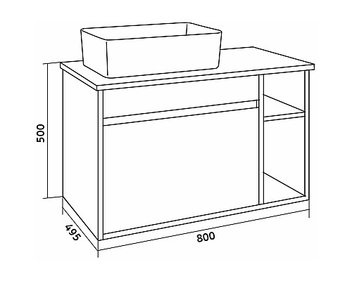 Тумба под раковину Grossman Фалькон 80 108005 подвесная Бетон
