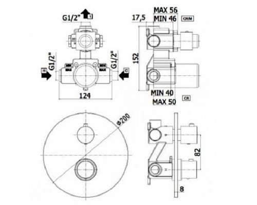 Смеситель для душа Paffoni Light LIQ013CR с термостатом Хром