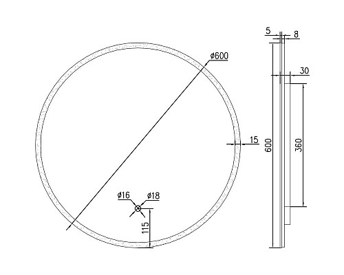 Зеркало Excellent Lumiro 60 DOEX.LU060.AC с подсветкой с сенсорным выключателем
