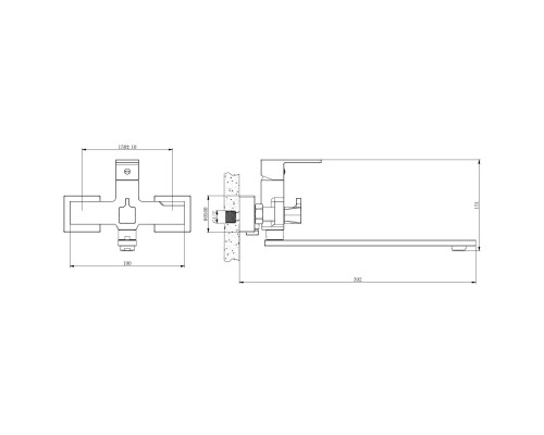 Смеситель для ванны Belz B613-7 B22613-7 универсальный Черный
