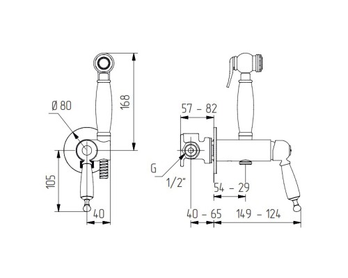 Гигиенический душ со смесителем Migliore Oxford 30531 Золото