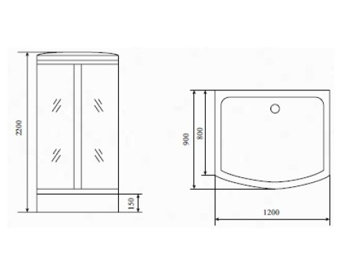Душевая кабина Timo Standart 120x90 без гидромассажа