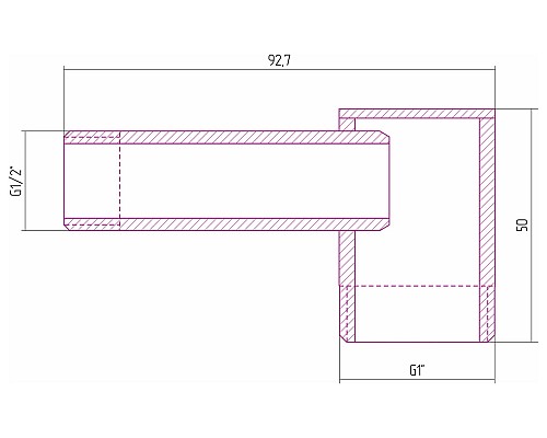 Уголок переходной 1" нар.р. - 1/2" нар.р.состаренная бронза Сунержа 05-1506-0112