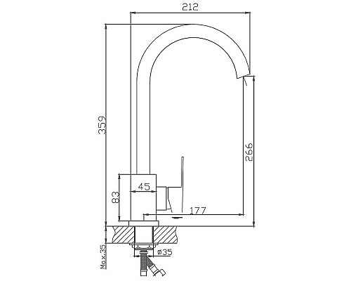 Смеситель для кухни Haiba HB70802 Нержавеющая сталь