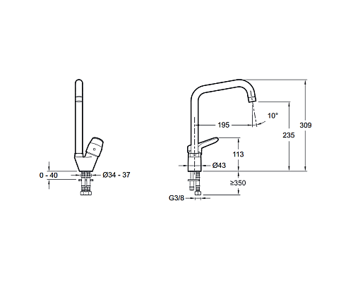 Смеситель для кухни Jacob Delafon E75770CP