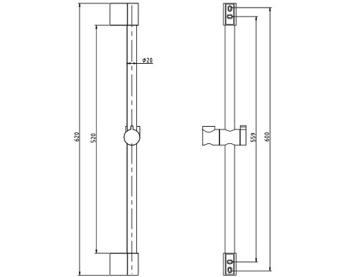 Душевая штанга Rav Slezak PD0015CMAT Черная матовая