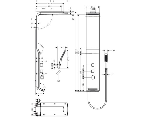 Душевая панель Hansgrohe Raindance хром 27008000