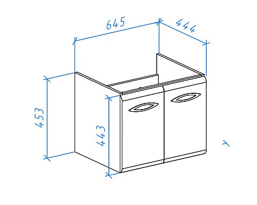 Тумба под раковину Bellezza Джела 70 4639811540014 подвесная Белая