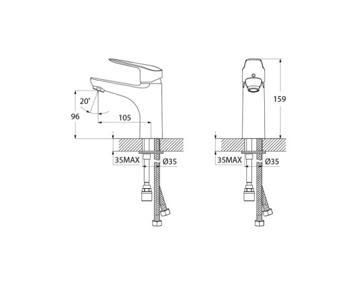 Смеситель для раковины с гигиеническим душем IDDIS Torr TORSB00i08