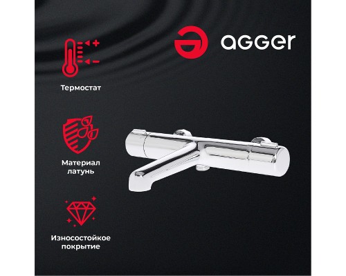 Душевая система Agger Thermo A2493500 с термостатом Хром