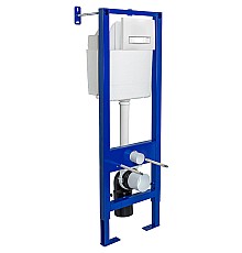 Инсталляция Berges Atom 410 040341 для унитаза с Белой Хром глянец клавишей смыва