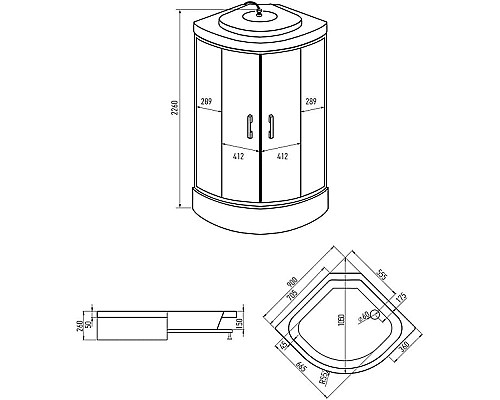 Душевая кабина Erlit Comfort 90х90 ER350926-C3-RUS без гидромассажа