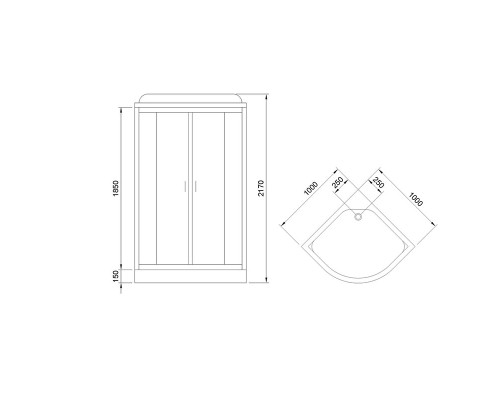 Душевая кабина Royal Bath НК 100x100 стекло прозрачное задняя стенка Белая