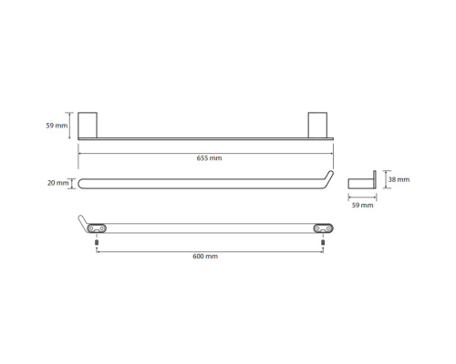 Полотенцедержатель Bemeta Organic 157104371 Хром