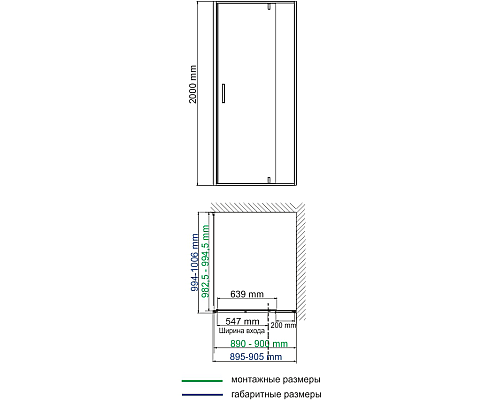 Душевой уголок WasserKRAFT Aisch 90x100 55P18 профиль Матовое золото стекло прозрачное
