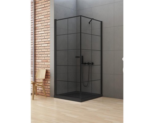 Душевое ограждение NEW TRENDY NEW SOLEO BLACK L 90x90x195 (черный)