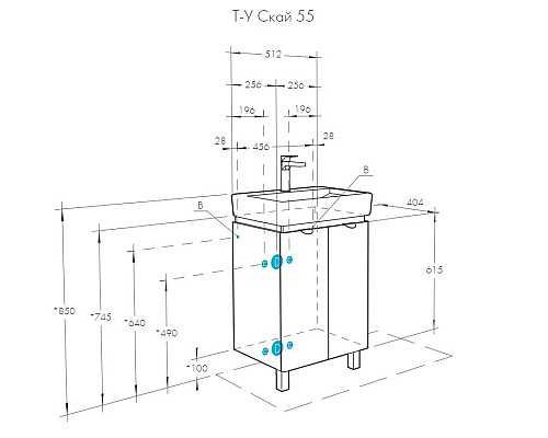 Тумба под раковину Aquaton Скай 55 1A238101SY010 подвесная Белый