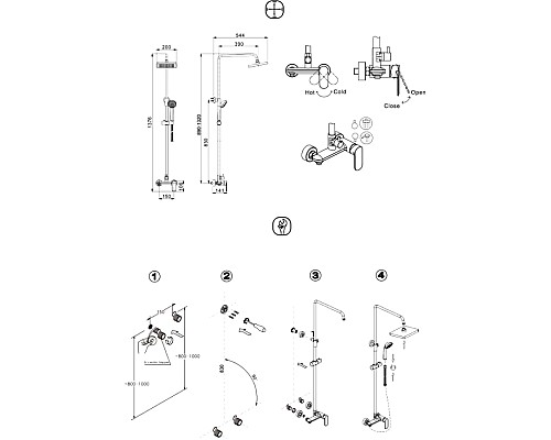 Душевая система Bravat Opal F9125183CP-A-RUS Хром