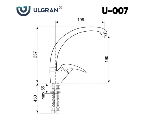 Смеситель для кухни Ulgran Classic Белый