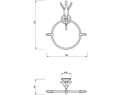 Кольцо для полотенец Migliore Luxor 26122 Золото