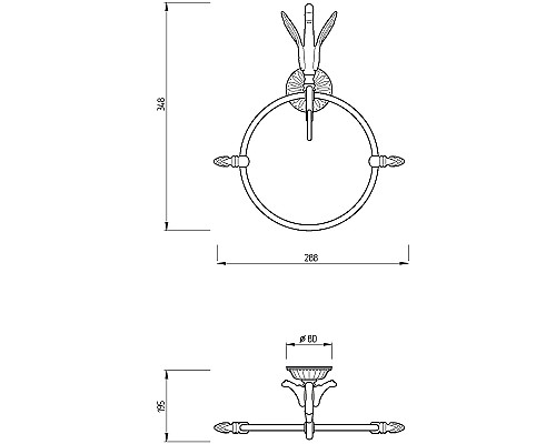Кольцо для полотенец Migliore Luxor 26122 Золото