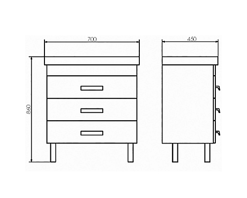 Тумба с раковиной Comforty Никосия 70H 00-00008854 Дуб темный