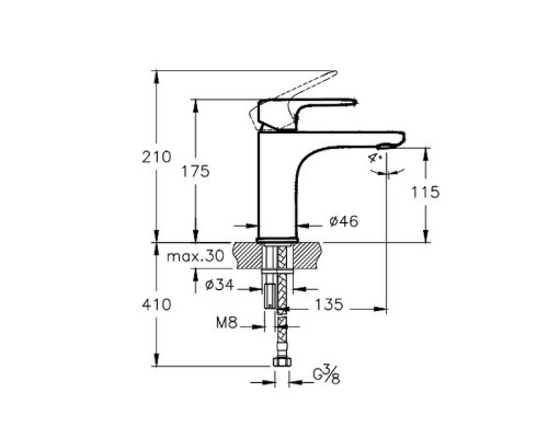 Смеситель для раковины Vitra Root Round A4270636EXP Черный матовый