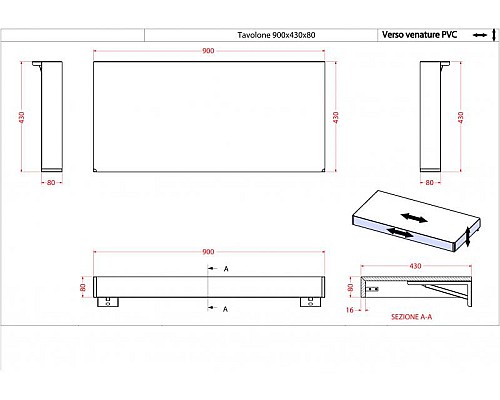 Консоль подвесная Cezares 41581