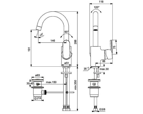 Смеситель для раковины Ideal Standard Vito Хром