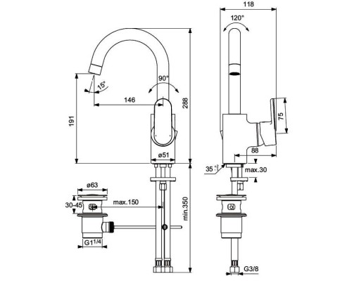 Смеситель для раковины Ideal Standard Vito Хром