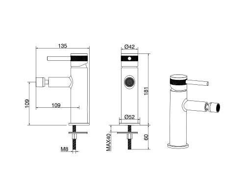 Смеситель для биде Allen Brau Priority 5.31004-31 Черный матовый