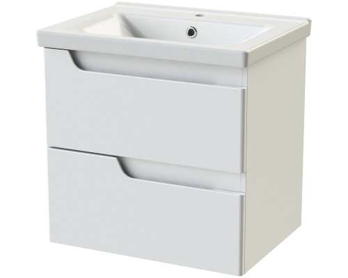 Тумба с раковиной Orange Topline-Milano 60 TP-M60-02+RA подвесная Белый глянец