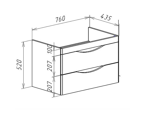 Тумба под раковину Bellezza Санриса 80 4630113180458 подвесная Капучино