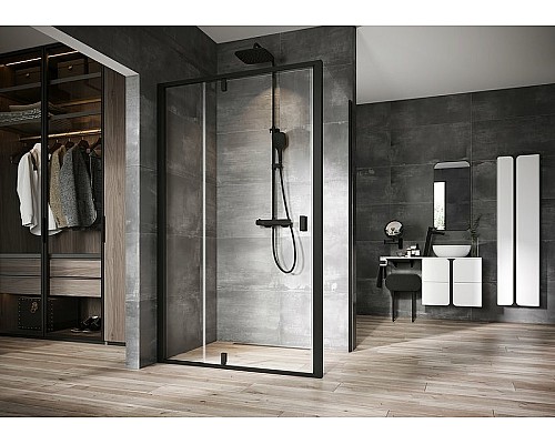 Душевая стенка Ravak Nexty NPS-100 90OA0300Z1 профиль Черный стекло Transparent