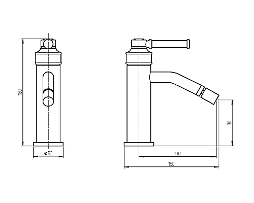 Смеситель для биде Migliore Ermitage Mini 30854 Черный матовый