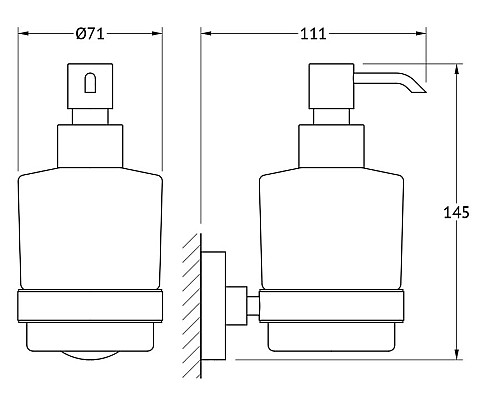 Держатель с дозатором жидкого мыла (матовое стекло; хром) Artwelle HAR 015