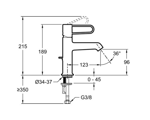 Смеситель для раковины Jacob Delafon Odeon Rive Gauche E21028-CP-CP Хром