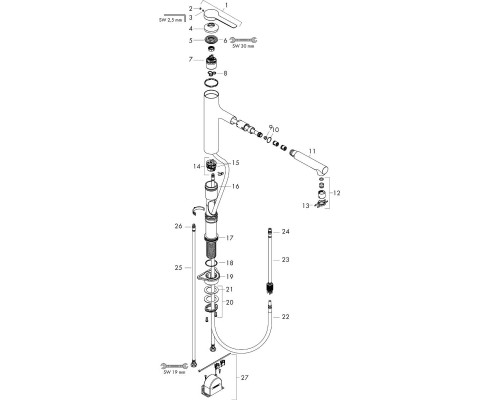 Смеситель для кухни Hansgrohe Zesis M33 Черный матовый