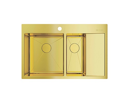 Кухонная мойка Omoikiri Akisame 78-2-LG-L 4973087 светлое золото