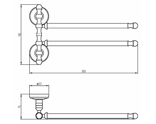 Полотенцедержатель Migliore Mirella 17375 поворотный Медь