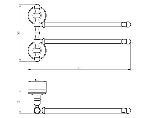 Полотенцедержатель Migliore Mirella 17375 поворотный Медь